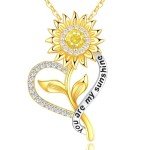 Sunflower Heart Pendant Necklace - Perfect Christmas Gift