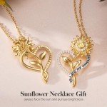 Sunflower Heart Pendant Necklace - Perfect Christmas Gift