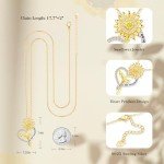 Sunflower Heart Pendant Necklace - Perfect Christmas Gift