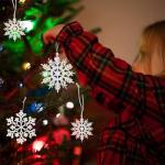 36pcs Glittery White Snowflake Ornaments for Christmas