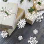 36pcs Glittery White Snowflake Ornaments for Christmas