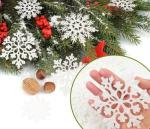 36pcs Glittery White Snowflake Ornaments for Christmas