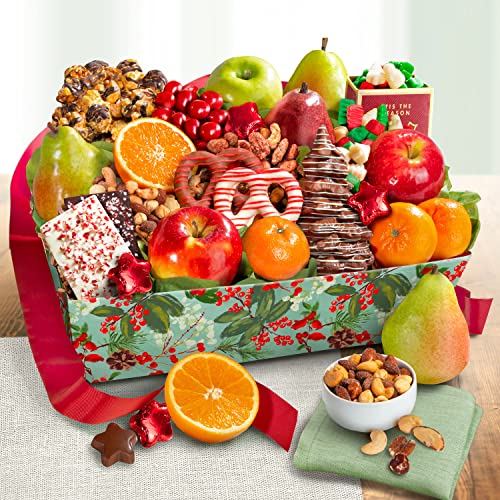 Festive Chocolate, Nut & Fruit Gift Basket