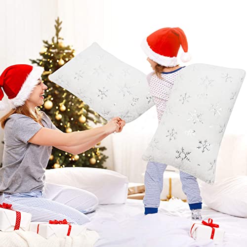 Snowflake Sequin Christmas Pillow Covers - Set of 2