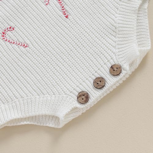 Baby Christmas Sweater Romper with Candy Cane Design