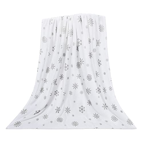 Cozy Merry Christmas Snowflake Throw Blanket