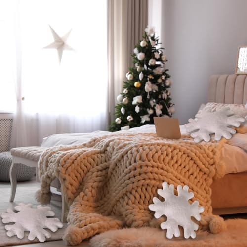 Festive Snowflake Decorative Throw Pillows (Set of 2)