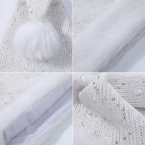 Sequin Christmas Santa Hat with Faux Fur Brim