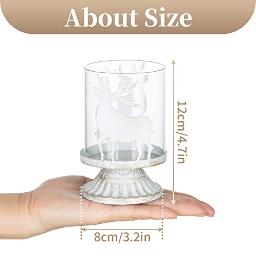 Vintage Antique Pillar Candle Holders Set for Christmas