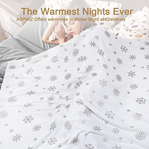 Cozy Merry Christmas Snowflake Throw Blanket