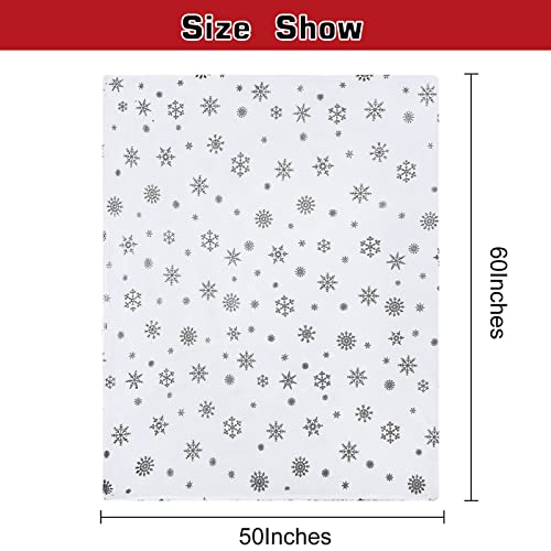 Cozy Merry Christmas Snowflake Throw Blanket