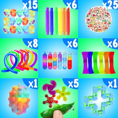 Christmas Fidget Toy Set - 106 Mini Keychains