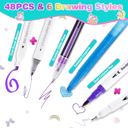 99PCS Unicorn Glitter Markers Art Set for Kids