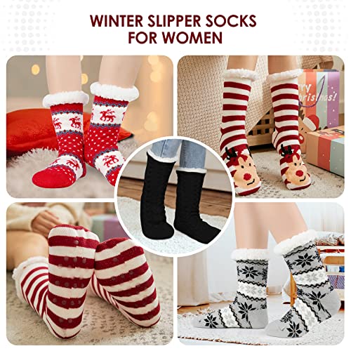 Cozy White Deer Christmas Fuzzy Socks for Women