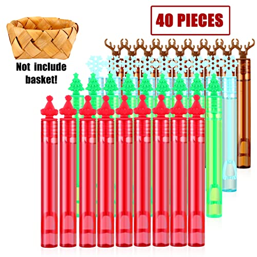 40 Mini Christmas Bubble Wands for Everyone