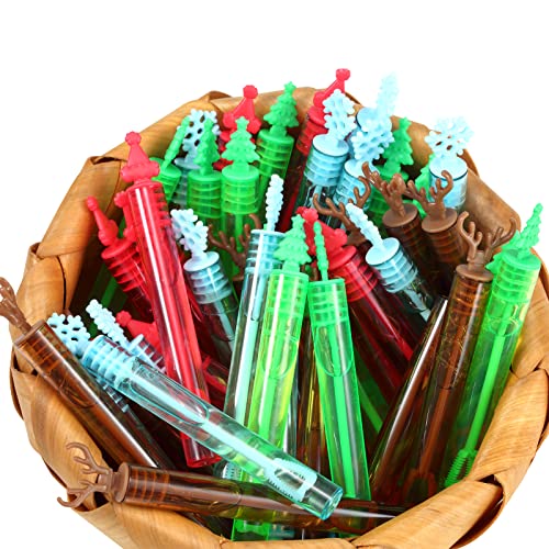40 Mini Christmas Bubble Wands for Everyone