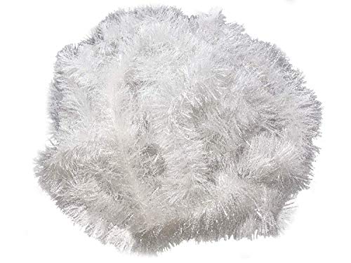 50ft White Tinsel Garland for Holiday Decor