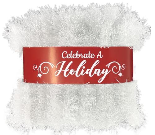 50ft White Tinsel Garland for Holiday Decor