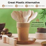 Disposable Wooden Spoons Set of 250 pcs – Biodegradable Utensils, Eco–Friendly & Compostable Disposable Cutlery – Perfect for Parties, Events & Catering - Wooden Spoons Disposable Wooden Cutlery