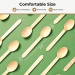 Disposable Wooden Spoons Set of 250 pcs – Biodegradable Utensils, Eco–Friendly & Compostable Disposable Cutlery – Perfect for Parties, Events & Catering - Wooden Spoons Disposable Wooden Cutlery