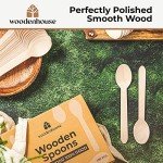 Disposable Wooden Spoons Set of 250 pcs – Biodegradable Utensils, Eco–Friendly & Compostable Disposable Cutlery – Perfect for Parties, Events & Catering - Wooden Spoons Disposable Wooden Cutlery