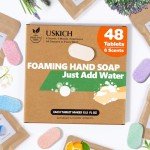USKICH Foaming Hand Soap Tablet Refills -48Pack | Eco Friendly Products & Cleaning Supplies | Variety Fragrance Soap Refills Tablets for Using With Foaming Hand Soap Dispenser (48 x 8 Fl oz bottles)