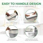 AIRNEX Collapsible Compost Bin Kitchen Counter Caddy - 1 Gallon Countertop Compost Bin with Lid Made of Wheat Straw - Odorless Kitchen Compost Bin Countertop with 20 Compost Bags and 2 Carbon Filters