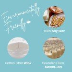 Nika's Home Vanilla Bean Soy Candle - 12oz Mason Jar - Non-Toxic - Hand Poured in The USA, Long Burning 50-60 Hours Highly Scented All Natural, Clean Burning