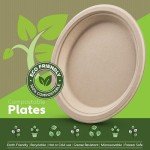 100% Compostable Paper Plates Heavy Duty - 100 Pack Biodegradable Disposable Plates - 6” Brown Disposable Dessert Plates Made of Eco-Friendly, Natural Unbleached Sugarcane Bagasse, Microwavable Plates