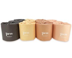 Terre Premium 100% 4-Ply Bamboo Toilet Paper, Unscented & Unbleached, 12 Rolls, FSC-Certified, PFAS & BPA Free, Septic Safe, Tree-Free & Plastic-Free, Eco-Friendly, Vegan, Sustainable