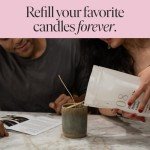 Siblings Essentials, Candle Refill Kit, DIY Candle Kit (No 08: Honeysuckle, Peony, Amber) - Eco-Friendly Candle Refill, Clean Fragrance and Essential Oils, Coconut and Soy Wax