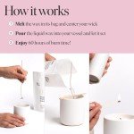 Siblings Essentials, Candle Refill Kit, DIY Candle Kit (No 08: Honeysuckle, Peony, Amber) - Eco-Friendly Candle Refill, Clean Fragrance and Essential Oils, Coconut and Soy Wax