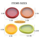 4 Pcs Reusable Avocado Onion Lemon Tomatoes Saver Keeper, Silicone Fruit and Vegetable Anti-Oxidation Storage Box Refrigerator, Fruit Veggie Holder Containers for Fridge, Food Huggers Conservation