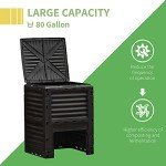 Outsunny Garden Compost Bin 80 Gallon Outdoor Large Capacity Composter Fast Create Fertile Soil Aerating Box, Easy Assembly, Yellow