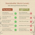 12 - HeyBamboo 100% Bamboo 3-Ply Toilet Paper, Unbleached, Non Toxic, 24 Double Rolls, 360 Sheets, FSC Certified, Soft & Strong, Pack of 24, Plastic-Free