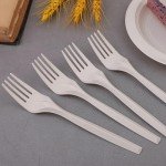 100% Eco Friendly Compostable Forks Disposable Forks Cornstarch Based 50 Large Disposable Utensils (6.7 in.) Durable and Heat Resistant Alternative to Plastic Forks Party Supplies