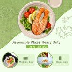 GREENESAGE Paper Plates 9 inch, 50 Pack Eco Friendly Disposable Plates, 100% Compostable Paper Plates, Paper Plates Dinner Heavy Duty, Sturdy Paper Plates for Everyday, Biodegradable Plates