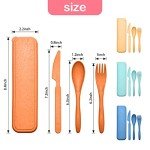 Reusable Travel Utensils Set with Case, 4 Sets Wheat Straw Portable Knife Fork Spoons Cutlery, Eco-Friendly BPA Free Plastic Tableware for Kids Adults Travel Picnic Camping Utensils