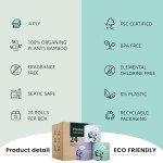 Home Nurse 100% Unbleached Bamboo Toilet Paper, 4-ply 12 Rolls, Organic Natural Plant Toilet Paper Non Toxic, PFA Free, No Chemical, Tree free, FSC Certified, Unscented