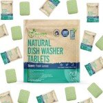 Natural Dishwasher Detergent Tablets - Plant Based Alternative Refill Pack Dishwashing Tabs - Eco-Friendly And Plastic Free Way To Cleaner Dishes - 30/60/90 Refills Dish Washer Soap Pods (60 Pack)