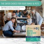 Natural Dishwasher Detergent Tablets - Plant Based Alternative Refill Pack Dishwashing Tabs - Eco-Friendly And Plastic Free Way To Cleaner Dishes - 30/60/90 Refills Dish Washer Soap Pods (60 Pack)