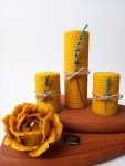 Petekoğlu 100% Pure Beeswax Candle Set – Handmade 4-Pack Natural Beeswax Candles – Dried Lavender Decorated, Gift-Ready, Non-Toxic & Eco-Friendly