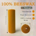 Petekoğlu 100% Pure Beeswax Candle Set – Handmade 4-Pack Natural Beeswax Candles – Dried Lavender Decorated, Gift-Ready, Non-Toxic & Eco-Friendly