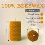 Petekoğlu 100% Pure Beeswax Candle Set – Handmade 4-Pack Natural Beeswax Candles – Dried Lavender Decorated, Gift-Ready, Non-Toxic & Eco-Friendly