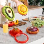 kaixiaoru 4PCS Fresh Food Savers Reusable Avocado Saver and Onions Storage，Avocado Lemon Tomatoes Pepper Onion Garlic Shape Crisper Containers