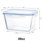 TRBIDRBO 2600 ML /88oz/ 11 Cup LARGE Glass Food Storage Container with Airtight Locking Lid for Storing food, Vegetables, Fruits Roasting Turkey Freezer Microwave & Oven Safe Leak Proof
