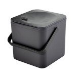 Minky Homecare Kitchen Compost Bin – Countertop Food Waste Caddy with Easy Wipe Clean Interior – Made in The UK - 3.5L (0.9 gal.) ECO Black