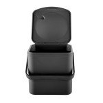 Minky Homecare Kitchen Compost Bin – Countertop Food Waste Caddy with Easy Wipe Clean Interior – Made in The UK - 3.5L (0.9 gal.) ECO Black