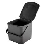 Minky Homecare Kitchen Compost Bin – Countertop Food Waste Caddy with Easy Wipe Clean Interior – Made in The UK - 3.5L (0.9 gal.) ECO Black