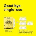 ZERO TRACE Foaming Hand Soap Sheets- Plastic Free Handwash Concentrate - Equivalent To 152 Fl Oz Of Liquid Eco-Friendly Hand Wash Lemon Verbena Scented